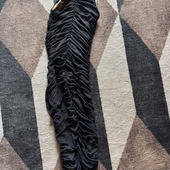 Lulu's Blue Ruched One Shoulder Bodycon Dress - Picture 3 of 3